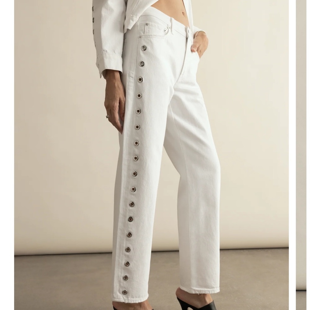 PISTOLA LEXI MID RISE BOWED STRAIGHT JEAN - VIVID WHITE SIZE 24